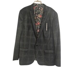 NWT Paisley & Gray Men's Slim Fit Plaid Blazer Sport Coat‎ Jacket 50REG